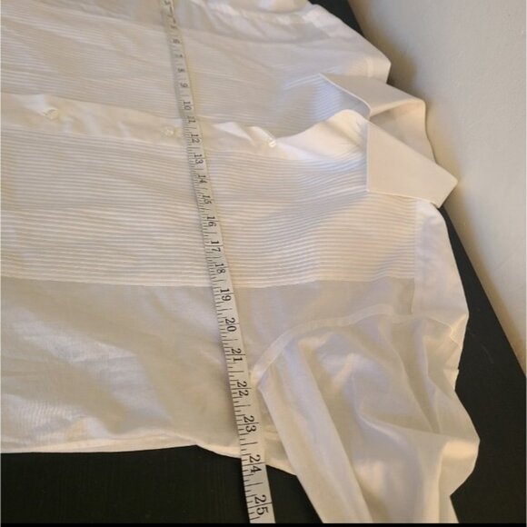 Brioni Men's White Pleated Tuxedo Shirt Made Italy Size L 16 French cuffs white - Picture 5 of 12